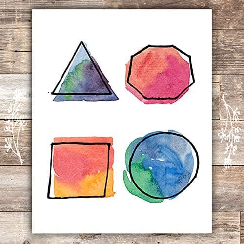Watercolor Geometric Shapes - Unframed - 8x10 - Dream Big Printables