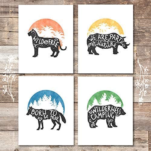 Wildlife Quotes Decor (Set of 4) - Unframed - 8x10s - Dream Big Printables