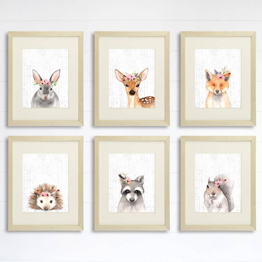 Woodland Animals Nursery Wall Art Prints (Set of 6) - 8x10s - Dream Big Printables