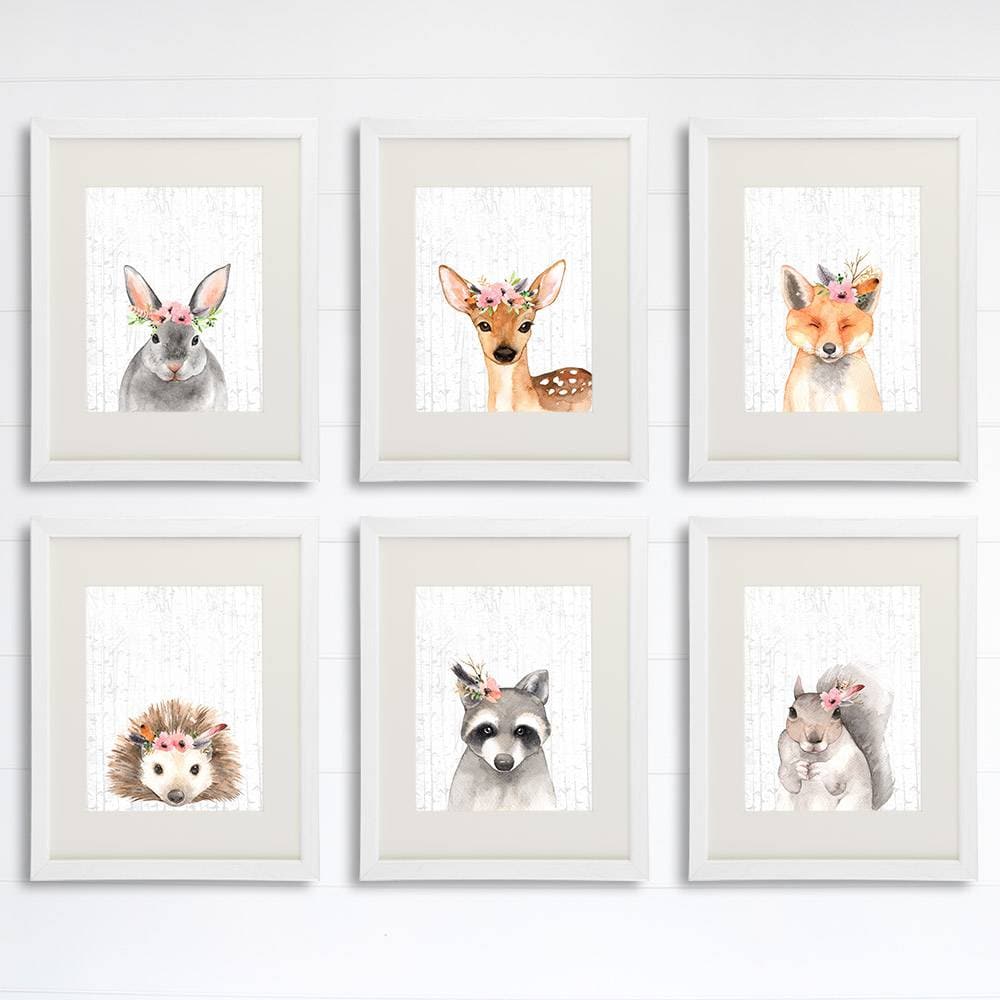 Woodland Animals Nursery Wall Art Prints (Set of 6) - 8x10s - Dream Big Printables
