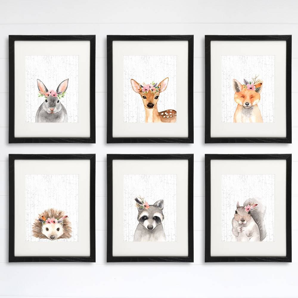 Woodland Animals Nursery Wall Art Prints (Set of 6) - 8x10s - Dream Big Printables