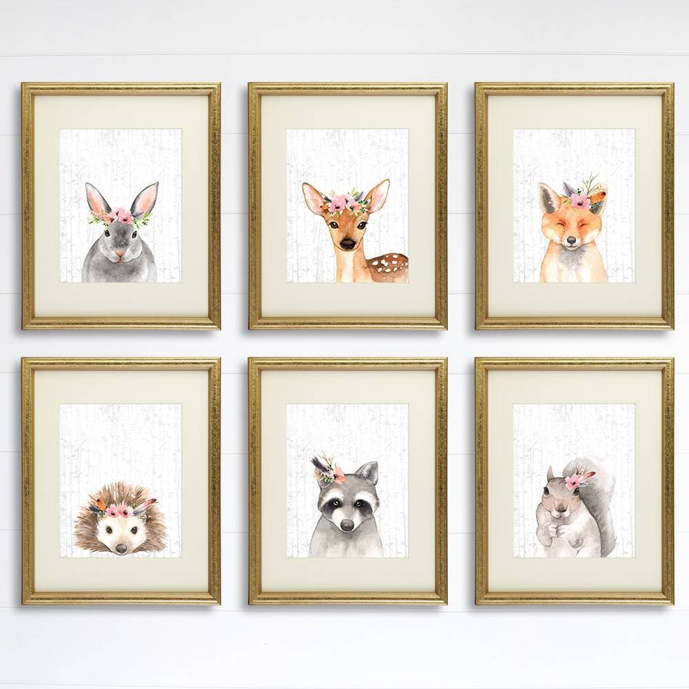 Woodland Animals Nursery Wall Art Prints (Set of 6) - 8x10s - Dream Big Printables