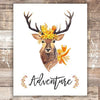 Adventure Floral Deer Art Print - 8x10 - Dream Big Printables