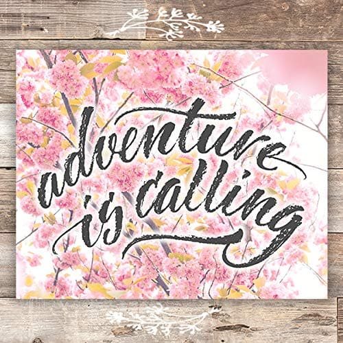 Adventure Is Out There Floral Art Print - Unframed - 8x10 - Dream Big Printables