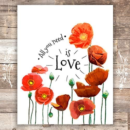 All You Need Is Love Art Print - Unframed - 8x10 - Dream Big Printables