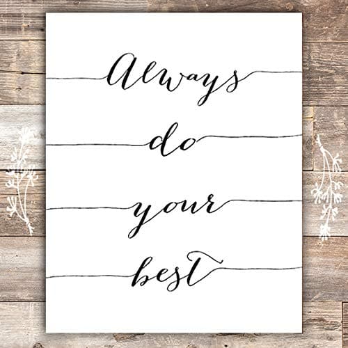 Always Do Your Best Calligraphy Art Print - 8x10 | Inspirational Quote - Dream Big Printables