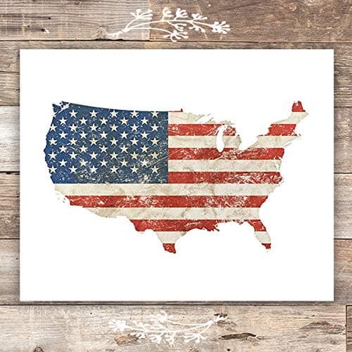 American Flag Wall Art Print - Unframed - 8x10 - Dream Big Printables