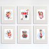 Animal Baseball Players Art Prints (Set of 6) - 8x10s - Dream Big Printables