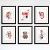 Animal Baseball Players Art Prints (Set of 6) - 8x10s - Dream Big Printables