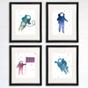 Astronauts Among Stars Art Prints (Set of 4) - 8x10s - Dream Big Printables
