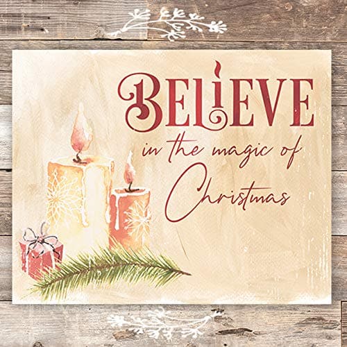 Believe In The Magic Of Christmas Candles Art Print - Unframed - 8x10 - Dream Big Printables