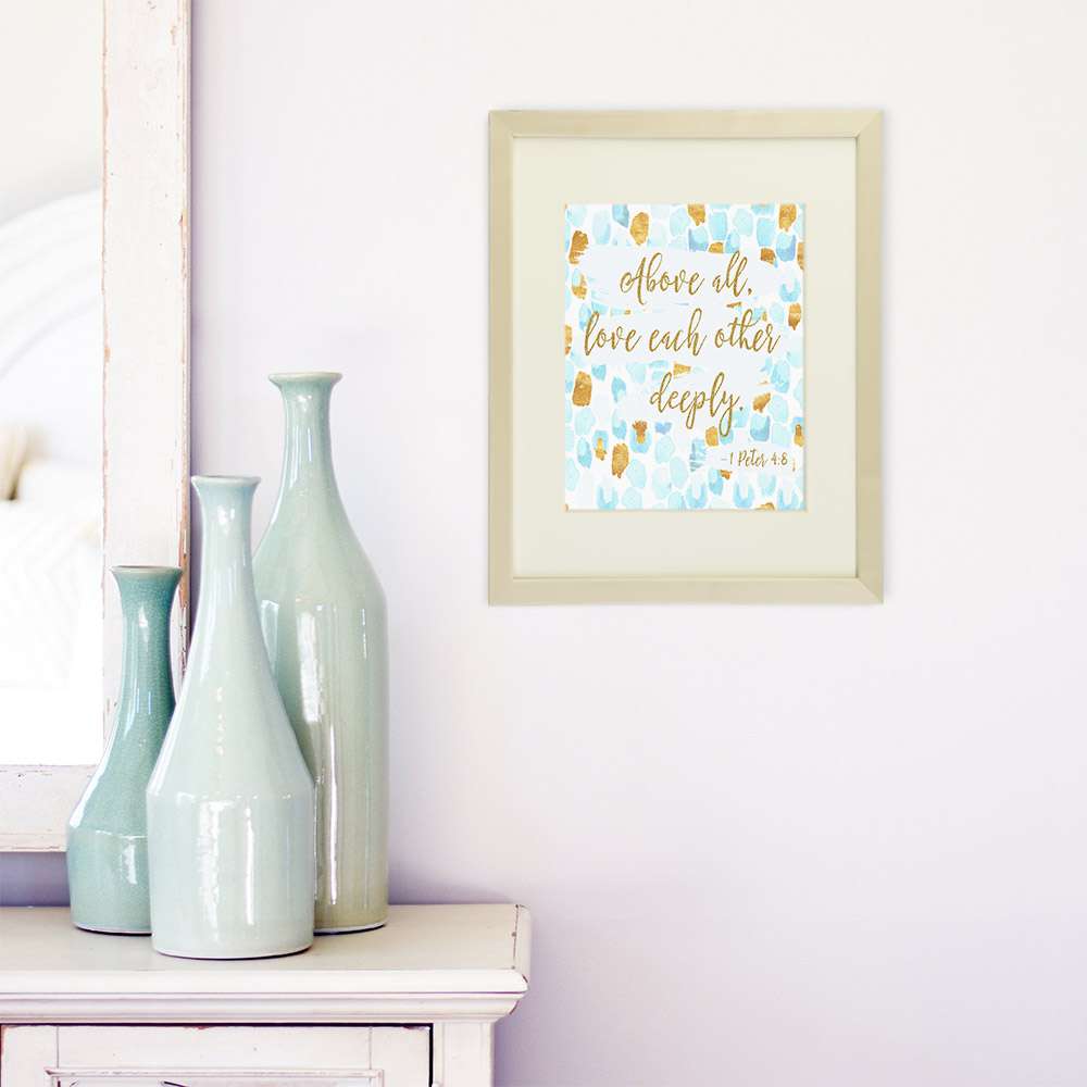 bible verse wall art print 1 peter 4 : 8 8x10 16580 reviews $ 9 . 97