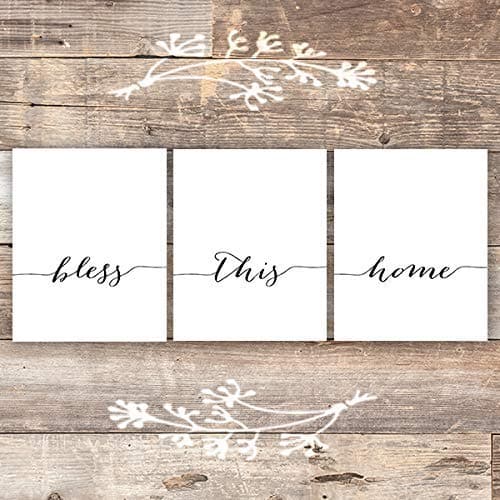 Bless This Home Art Prints (Set of 3) - Unframed - 8x10s - Dream Big Printables