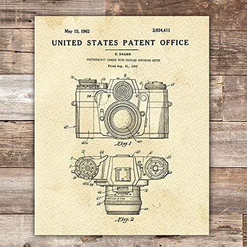 Camera Patent Print Wall Art - Unframed - 8x10 - Dream Big Printables