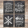 Christmas Chalkboard Quotes Art Prints (Set of 4) - Unframed - 8x10 - Dream Big Printables
