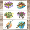 Dinosaur Wall Decor Art Prints (Set of 6) - Unframed - 8x10s - Dream Big Printables
