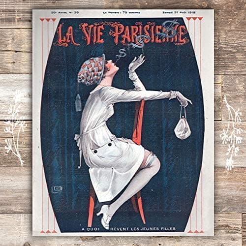 Dreaming La Parisienne Cover French Art Print - Unframed - 8x10 - Dream Big Printables