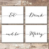 Eat Drink and Be Merry Wall Decor Art Prints (Set of 4) - 8x10s - Dream Big Printables