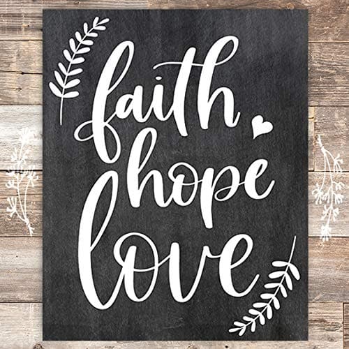 Faith Hope Love Art Print - Unframed - 8x10 - Dream Big Printables