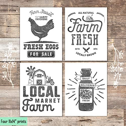 Farmhouse Decor Art Prints (Set of 4) - Unframed - 11x14s - Dream Big Printables