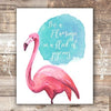 Flamingo Decor Art Print - Unframed - 8x10 - Dream Big Printables