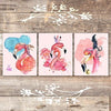 Flamingos Art Prints (Set of 3) - Unframed - 8x10s - Dream Big Printables