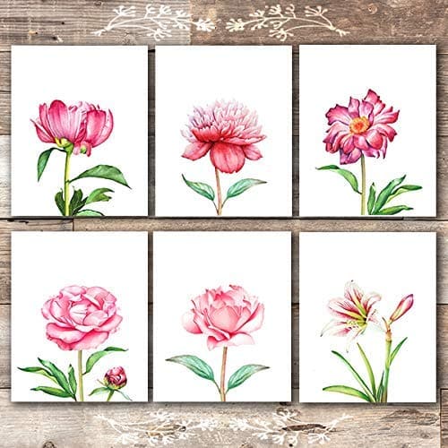 Floral Wall Art Prints (Set of 6) - Unframed - 8x10s | Botanical Decor - Dream Big Printables
