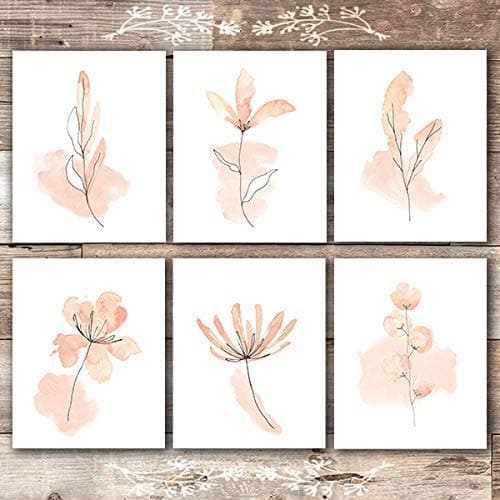 Floral Watercolor Sketches Art Prints (Set of 6) - Unframed - 8x10s | Botanical Wall Decor - Dream Big Printables
