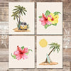 Hawaiian Islands & Hibiscus Flowers (Set of 4) - Unframed - 8x10s - Dream Big Printables
