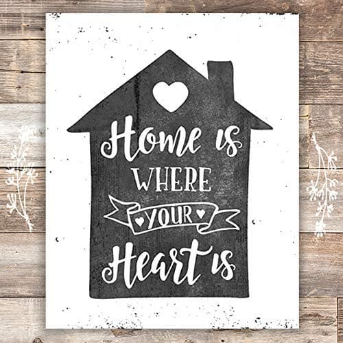 Home Is Where Your Heart Is Art Print - Unframed - 8x10 - Dream Big Printables