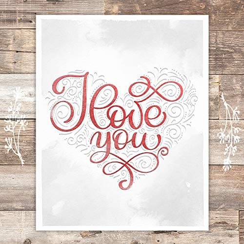 I Love You Heart Art Print - Unframed - 8x10 - Dream Big Printables