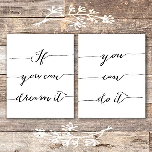 If You Can Dream It, You Can Do It Art Prints (Set of 2) - Unframed - 8x10 - Dream Big Printables