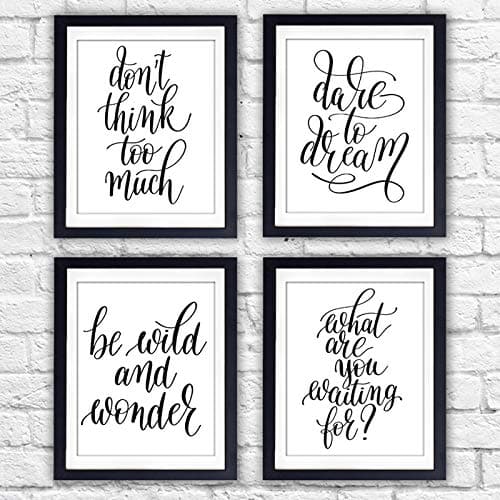 Inspirational Quotes Wall Art Prints (Set of 4) - Unframed - 8x10s | Typography Wall Art - Dream Big Printables