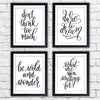 Inspirational Quotes Wall Art Prints (Set of 4) - Unframed - 8x10s | Typography Wall Art - Dream Big Printables