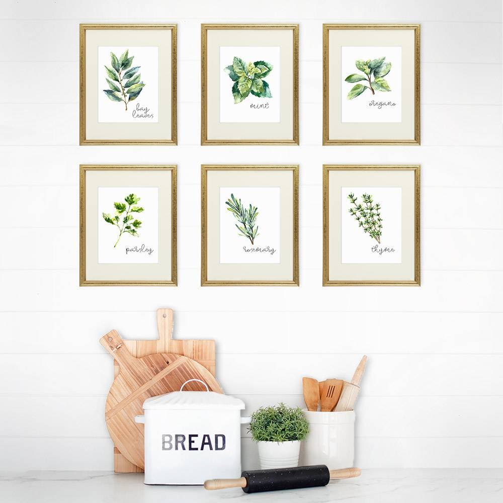 kitchen herbs wall art | botanical art prints set | dream big
