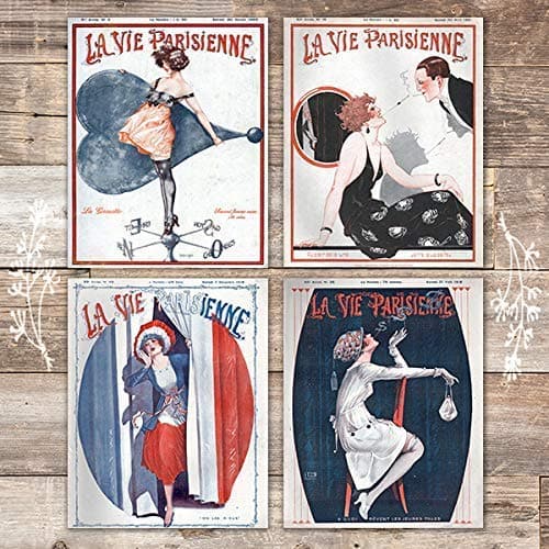 La Vie Parisienne Covers French Art Set (Set of 4) - Unframed - 8x10s - Dream Big Printables