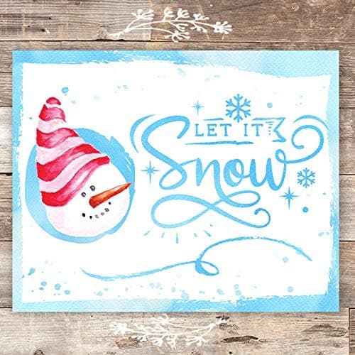 Let It Snow Christmas Art Print - Unframed - 8x10 - Dream Big Printables
