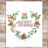 Merry Christmas Watercolor Wreath Art Print - Unframed - 8x10 - Dream Big Printables