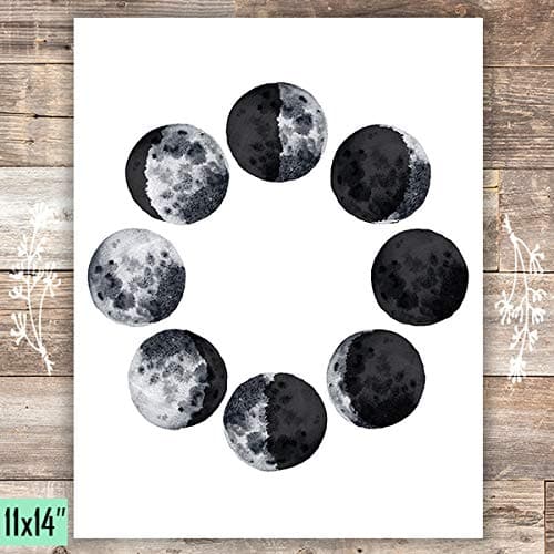 Moon Phases Art Print - Unframed - 11x14 - Dream Big Printables