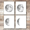Moon Phases Wall Art Prints (Set of 4) - Unframed - 8x10s - Dream Big Printables