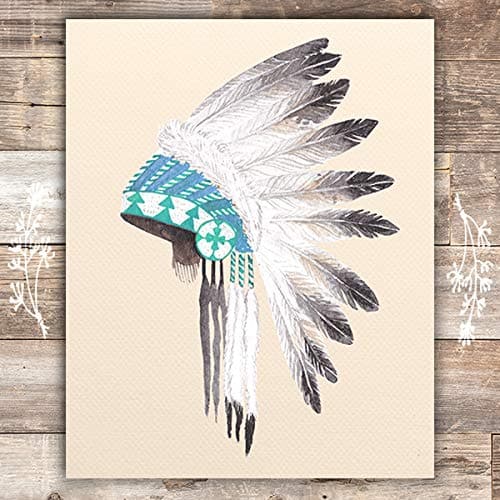 Native American Headdress Art Print - 8x10 - Dream Big Printables