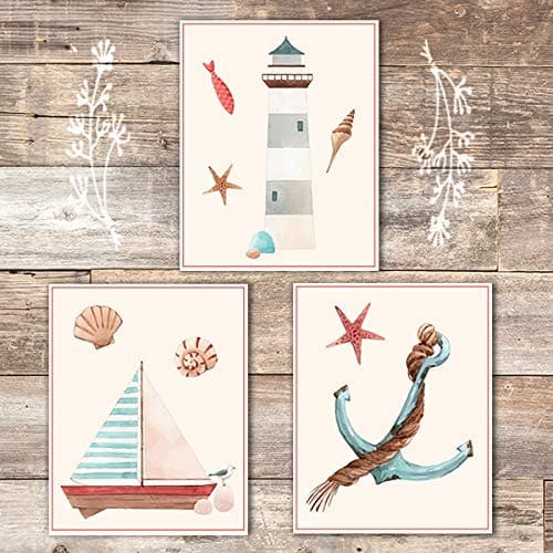 Nautical Wall Art Prints (Set of 3) - Unframed - 8x10s - Dream Big Printables