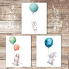 Nursery Wall Art Prints (Set of 3) - 8x10 | Bunny Rabbits with Balloons - Dream Big Printables