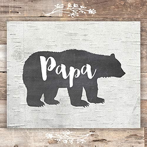 Papa Bear Rustic Art Print - Unframed - 8x10 - Dream Big Printables