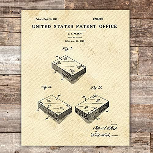 Playing Cards Patent Print Wall Art - Unframed - 8x10 - Dream Big Printables