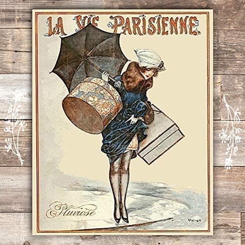 Rainy La Parisienne Cover French Art Print - Unframed - 8x10 - Dream Big Printables