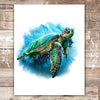 Sea Turtle Art Print - Unframed - 8x10 | Beach Wall Decor - Dream Big Printables