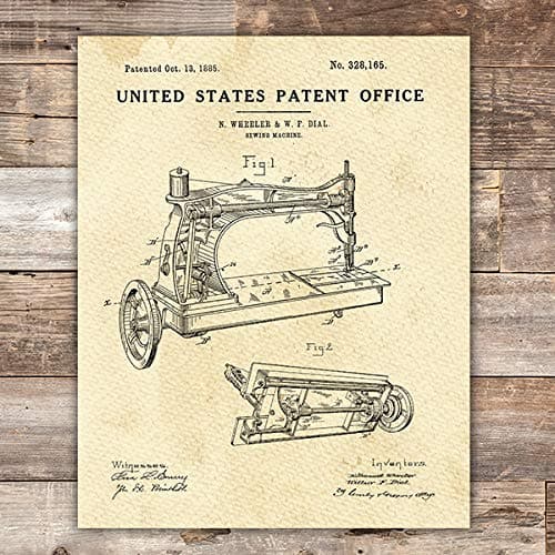 Sewing Machine Patent Print Wall Art - Unframed - 8x10 - Dream Big Printables