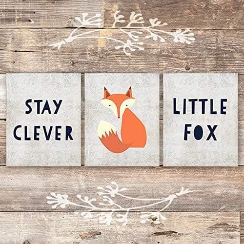 Stay Clever Little Fox Art Prints (Set of 3) - Unframed - 8x10s - Dream Big Printables
