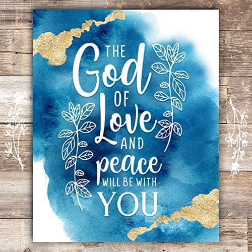 The God Of Love And Peace Be With You Art Print - Unframed - 8x10 - Dream Big Printables